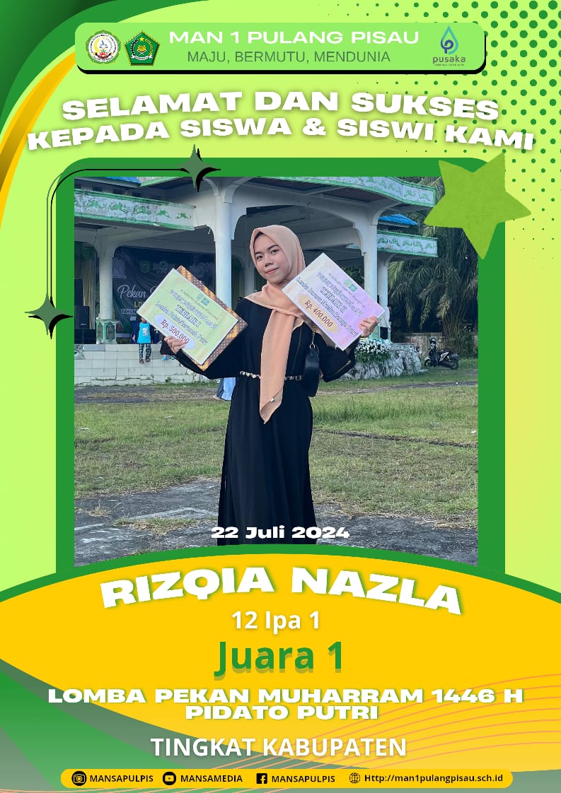 Rizqia Nazla Berhasil Meraih Juara 1 Pidato Putri